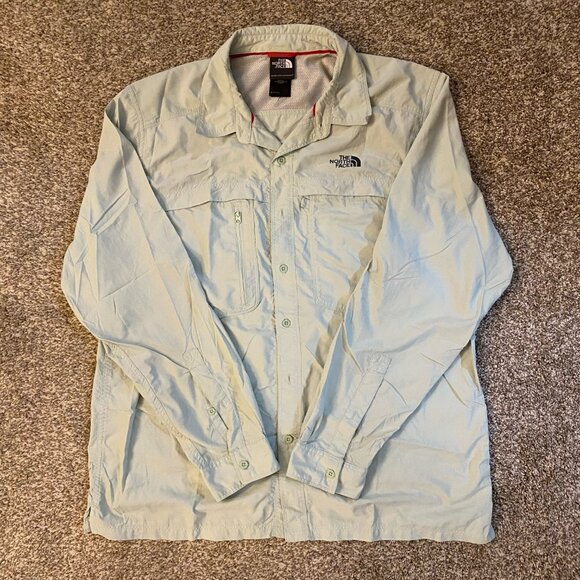 The North Face Men's Shirt Light Green Horizon Vented Campcore Outdoor Logo S L - Picture 1 of 10